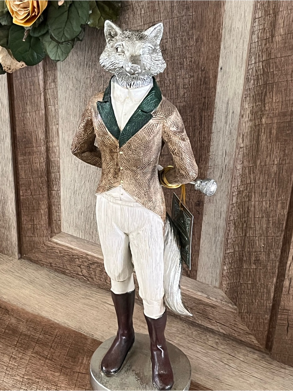Dapper Gentleman Fox Hunt Statue Figurine • Anthropomorphic Equestrian Fox